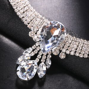 Collar de mascota con piedras sintéticas flecos y gota collares para perros A2511-1