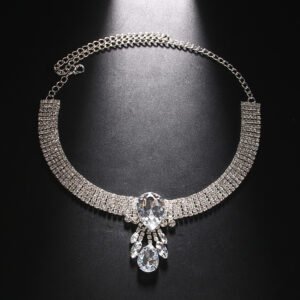 Collar de mascota con piedras sintéticas flecos y gota collares para perros A2511-1