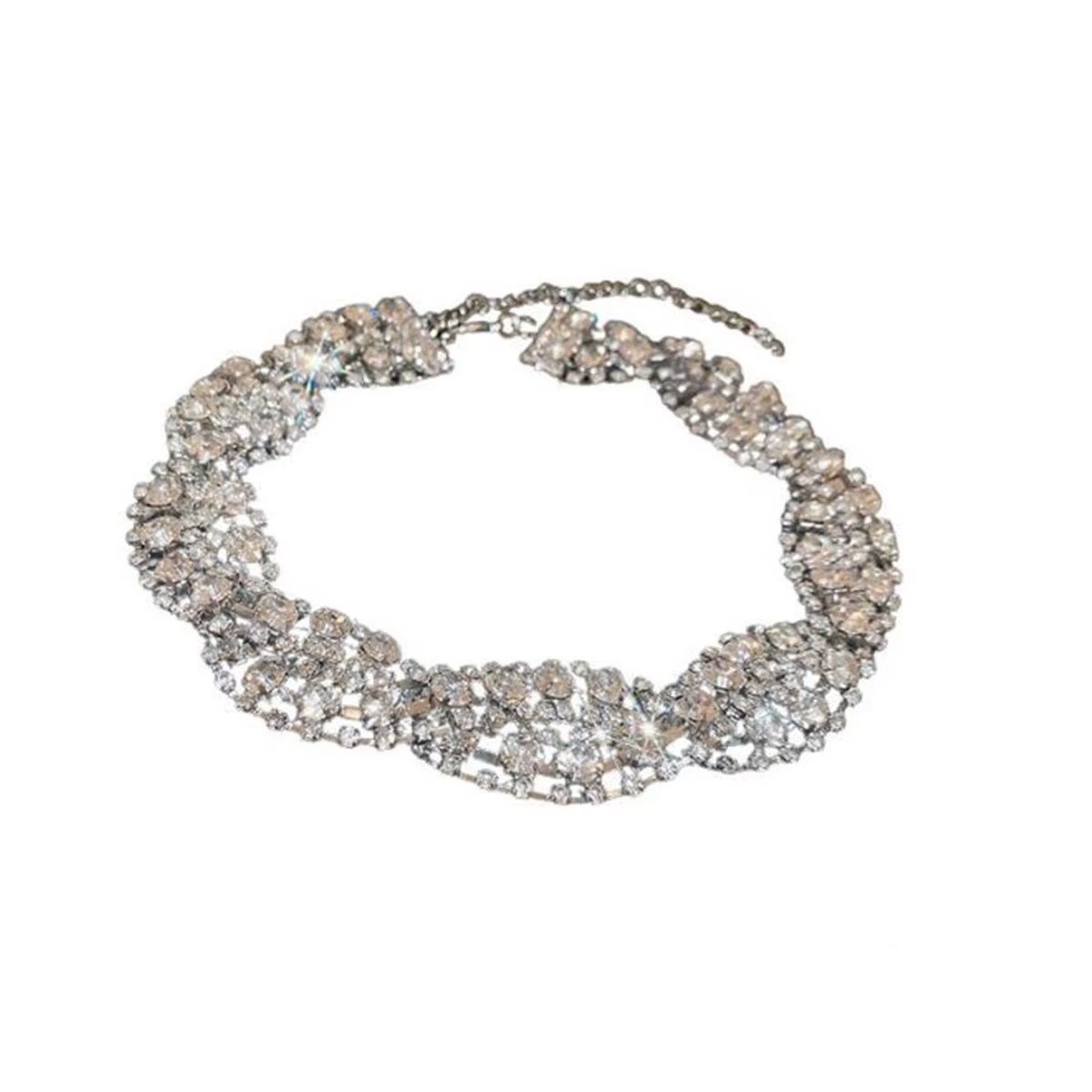 A2512 Collar para perros súper lujoso, completamente cubierto de strass