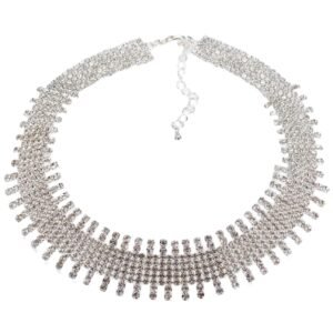 A2520 Collar para perros con estilo retro y strass blanco incrustado